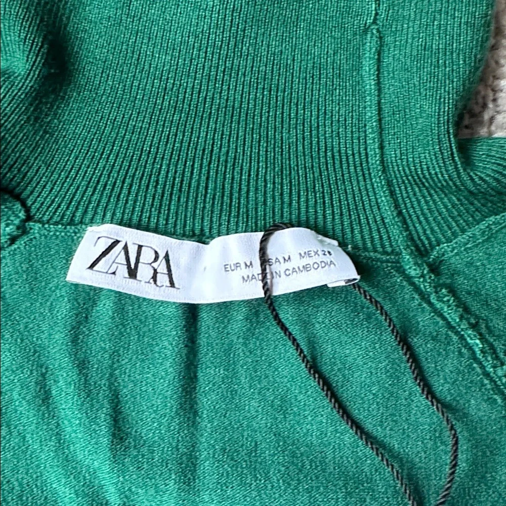 Zara green turtleneck short sleeve - Picture 4 of 6